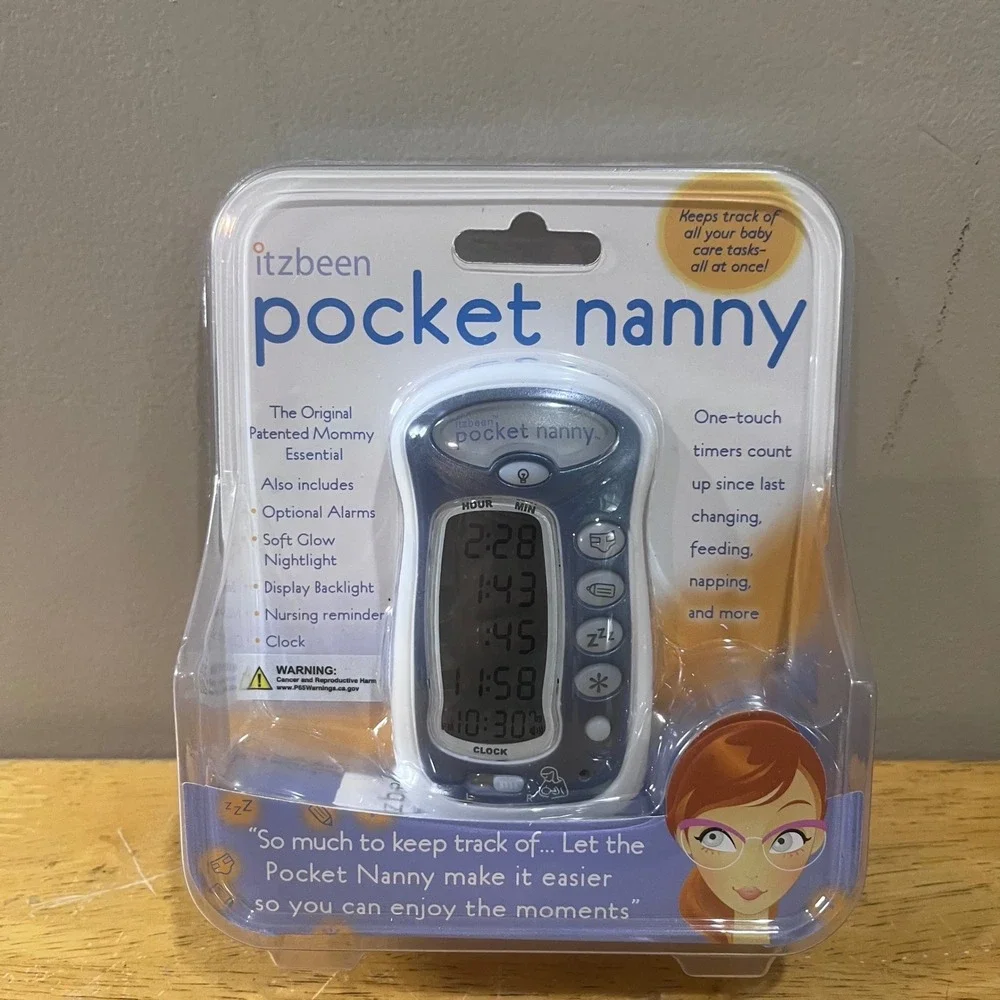 Itzbeen Pocket Nanny Baby Care Timer Blue White Newborn Feeding Sleep Tracker